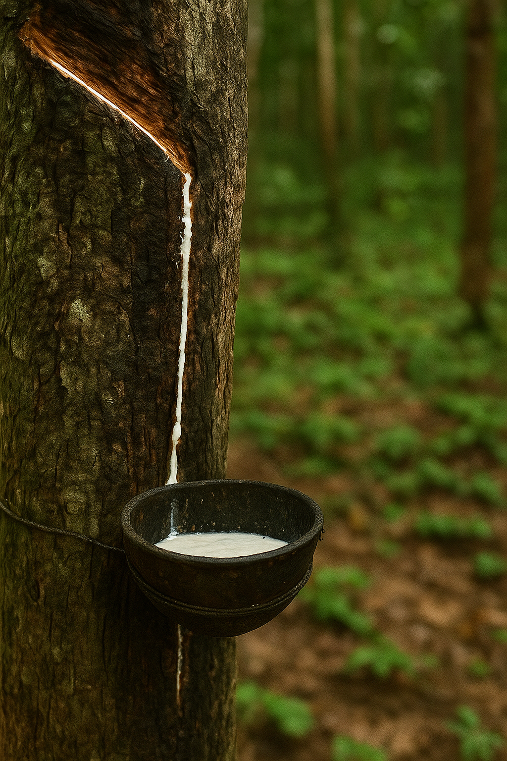 Lacquer dripping from tree